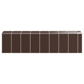 Tuinschuur 191x725x198 cm gegalvaniseerd staal bruin