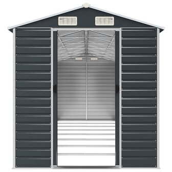Tuinschuur 191x725x198 cm gegalvaniseerd staal antracietkleurig