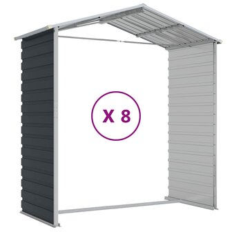 Tuinschuur 191x725x198 cm gegalvaniseerd staal antracietkleurig