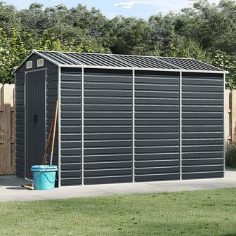 Tuinschuur 191x300x198 cm gegalvaniseerd staal antracietkleurig