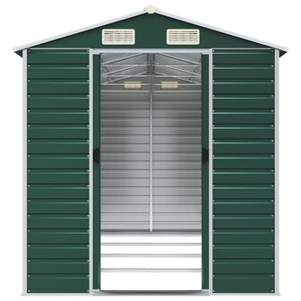 Tuinschuur 191x385x198 cm gegalvaniseerd staal groen