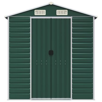 Tuinschuur 191x555x198 cm gegalvaniseerd staal groen