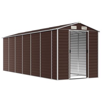 Tuinschuur 191x555x198 cm gegalvaniseerd staal bruin