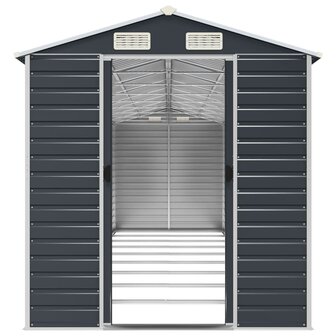 Tuinschuur 191x810x198 cm gegalvaniseerd staal antracietkleurig