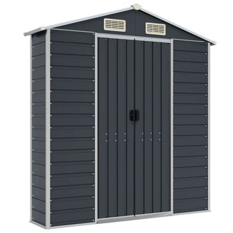 Tuinschuur 191x810x198 cm gegalvaniseerd staal antracietkleurig