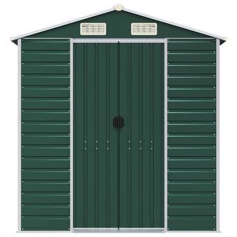 Tuinschuur 191x640x198 cm gegalvaniseerd staal groen