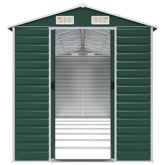 Tuinschuur 191x640x198 cm gegalvaniseerd staal groen
