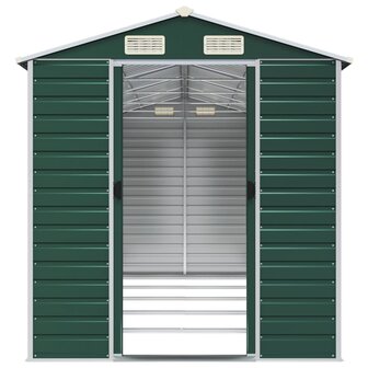 Tuinschuur 191x470x198 cm gegalvaniseerd staal groen