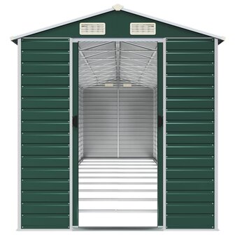 Tuinschuur 191x895x198 cm gegalvaniseerd staal groen