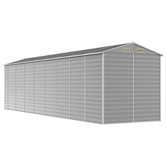 Tuinschuur 191x725x198 cm gegalvaniseerd staal lichtgrijs