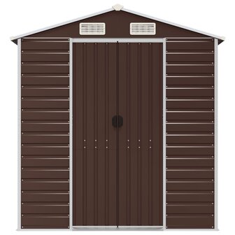 Tuinschuur 191x470x198 cm gegalvaniseerd staal bruin
