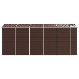 Tuinschuur 191x470x198 cm gegalvaniseerd staal bruin