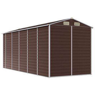 Tuinschuur 191x470x198 cm gegalvaniseerd staal bruin