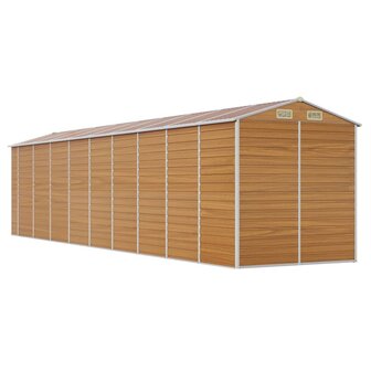 Tuinschuur 191x810x198 cm gegalvaniseerd staal lichtbruin
