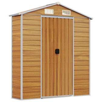 Tuinschuur 191x810x198 cm gegalvaniseerd staal lichtbruin