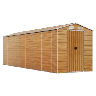 Tuinschuur 191x640x198 cm gegalvaniseerd staal lichtbruin