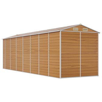 Tuinschuur 191x640x198 cm gegalvaniseerd staal lichtbruin