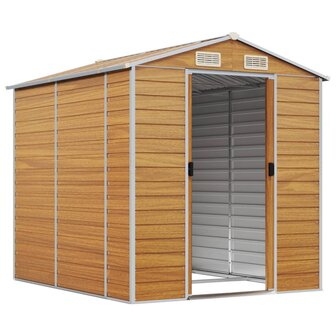 Tuinschuur 191x215x198 cm gegalvaniseerd staal lichtbruin