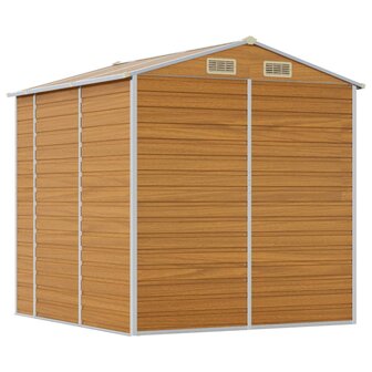 Tuinschuur 191x215x198 cm gegalvaniseerd staal lichtbruin