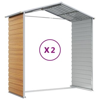Tuinschuur 191x215x198 cm gegalvaniseerd staal lichtbruin