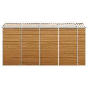 Tuinschuur 191x385x198 cm gegalvaniseerd staal lichtbruin