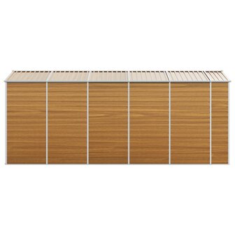 Tuinschuur 191x470x198 cm gegalvaniseerd staal lichtbruin