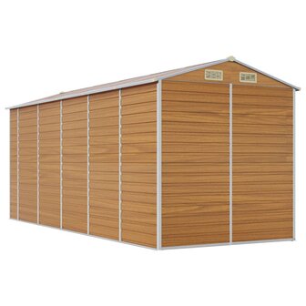 Tuinschuur 191x470x198 cm gegalvaniseerd staal lichtbruin