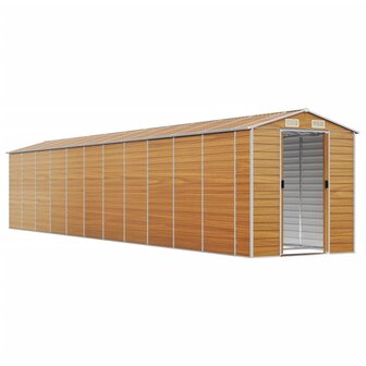 Tuinschuur 191x980x198 cm gegalvaniseerd staal lichtbruin