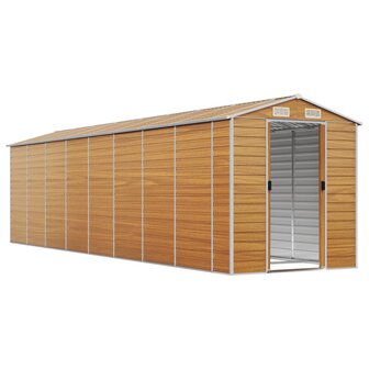 Tuinschuur 191x725x198 cm gegalvaniseerd staal lichtbruin