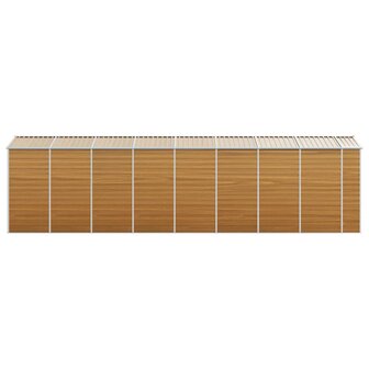 Tuinschuur 191x725x198 cm gegalvaniseerd staal lichtbruin