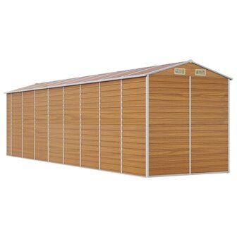 Tuinschuur 191x725x198 cm gegalvaniseerd staal lichtbruin