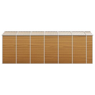 Tuinschuur 191x555x198 cm gegalvaniseerd staal lichtbruin