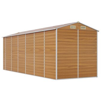 Tuinschuur 191x555x198 cm gegalvaniseerd staal lichtbruin