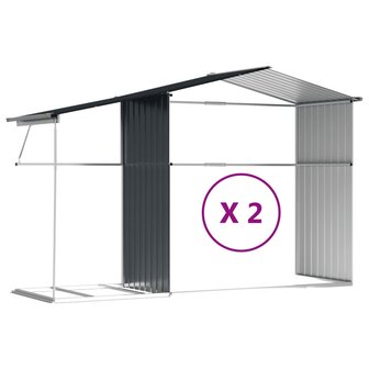 Tuinschuur 277x279x179 cm gegalvaniseerd staal antracietkleurig