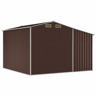 Tuinschuur 277x279x179 cm gegalvaniseerd staal bruin
