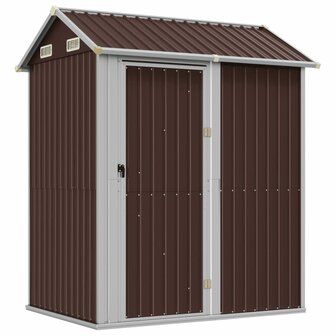 Tuinschuur 192x152,5x237 cm gegalvaniseerd staal bruin