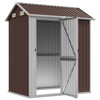 Tuinschuur 192x152,5x237 cm gegalvaniseerd staal bruin