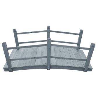 Tuinbrug 140x60x56 cm massief vurenhout grijs
