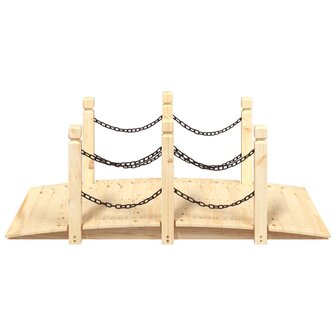 Tuinbrug met kettingrails 150x67x56 cm massief vurenhout