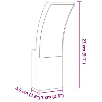 Buitenwandlampen 2 st LED gegoten aluminium zwart
