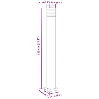 Vloerlampen voor buiten 3 st 110 cm aluminium zwart