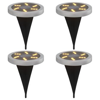Grondlampen 4 st solar met grondpennen warmwit