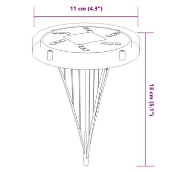 Grondlampen 4 st solar met grondpennen warmwit