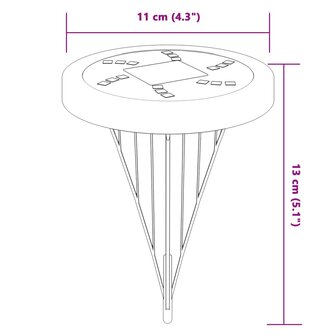Grondlampen 12 st solar met grondpennen warmwit