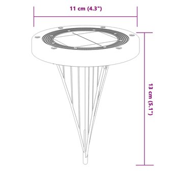 Grondlampen 4 st solar met grondpennen warmwit