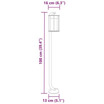 Vloerlamp voor buiten 3 st 100 cm roestvrij staal zwart