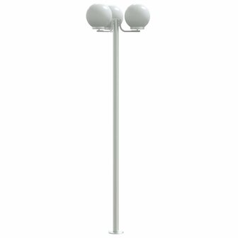 Vloerlamp voor buiten 2 st 215 cm roestvrij staal zilverkleurig