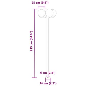 Vloerlamp voor buiten 2 st 215 cm roestvrij staal zilverkleurig