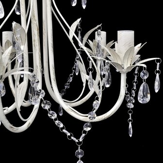 Kristallen kroonluchter met wit elegant design (5 lampen)