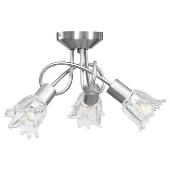 Plafondlamp met glazen tulpvormige kappen 3xE14 transparant
